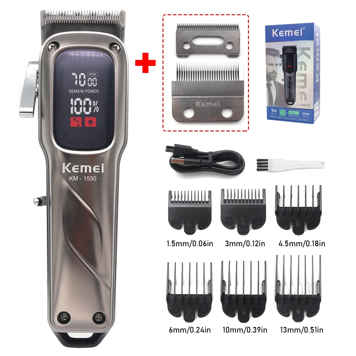 KEMEI Haarschneidemaschine Km-1550 Km-2284 Design Haarschneider Professionelle elektrische Schnitzerei Friseursalon Haarschneidemaschine für kommerzielle Haarschneidemaschinen Image