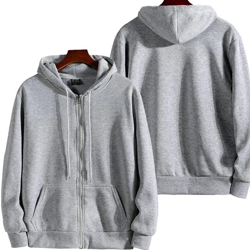 Reiß verschluss Hoodies Herbst Winter Herren neue Langarm Kapuze Sweatshirt Mode lässig männliche Outfit Sportswear Loose Fit Kleidung Image