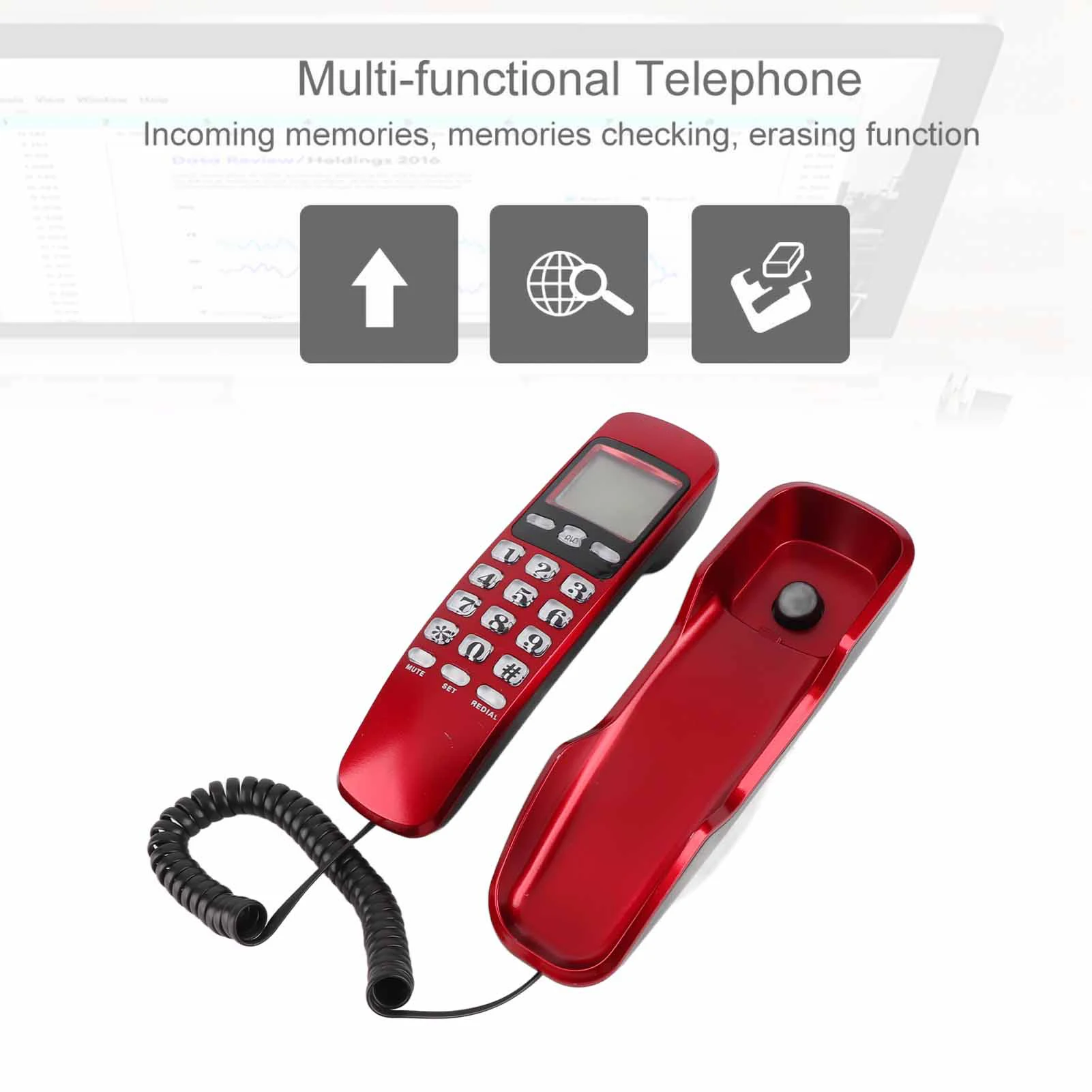 Heimtelefon, Mini-Wandtelefon, Heimbüro, Hotel, eingehende Anrufer-ID, LCD-Display, Festnetztelefon, Telefon, kabelgebundenes Telefon