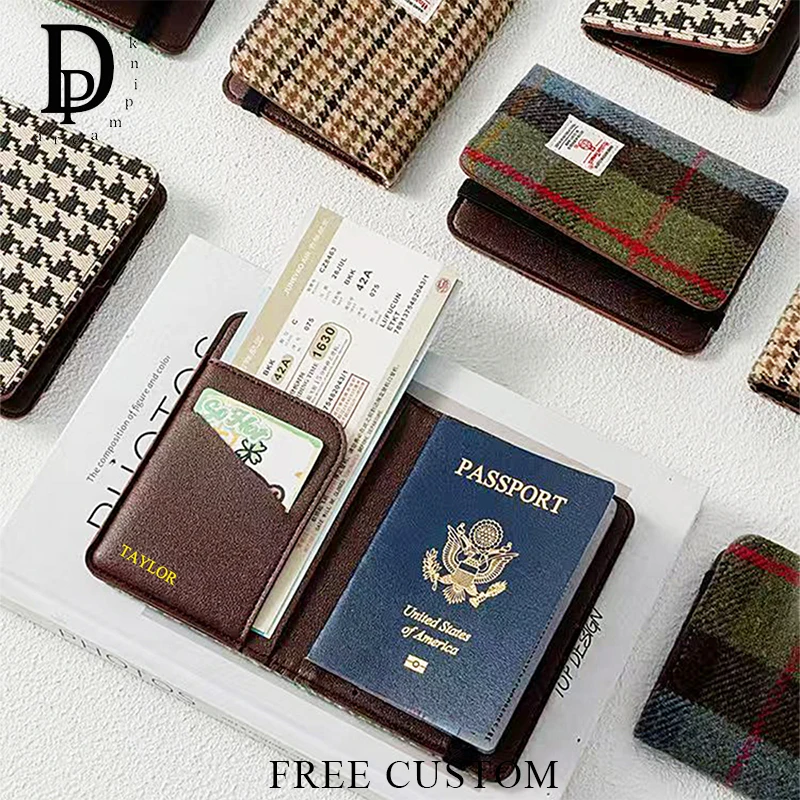 Mode Luxus Reisepass Abdeckung Frau Business Gravieren Name Casual Passport Brieftasche Multifunktions Karte Tasche Reisepass Image