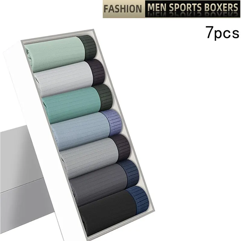 7 Stück/Set Herren Baumwoll-Slips Unterwäsche Briefs Männer Unterhosen Baumwolle Thermo Atmungsaktiv Homme Sexy Weiche Herren-Shorts Image