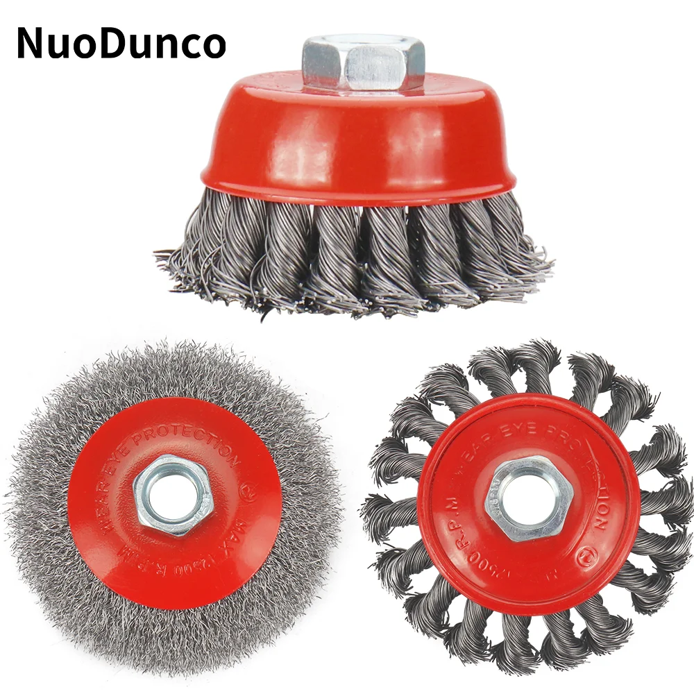 Verdrehte Stahldraht-Rad-Tassenbürste M14/5/8-11 Zoll, starke Farbe, entfernt rotierende Twist-Knoten-Entgraten für Metall-Winkelschleifer Image