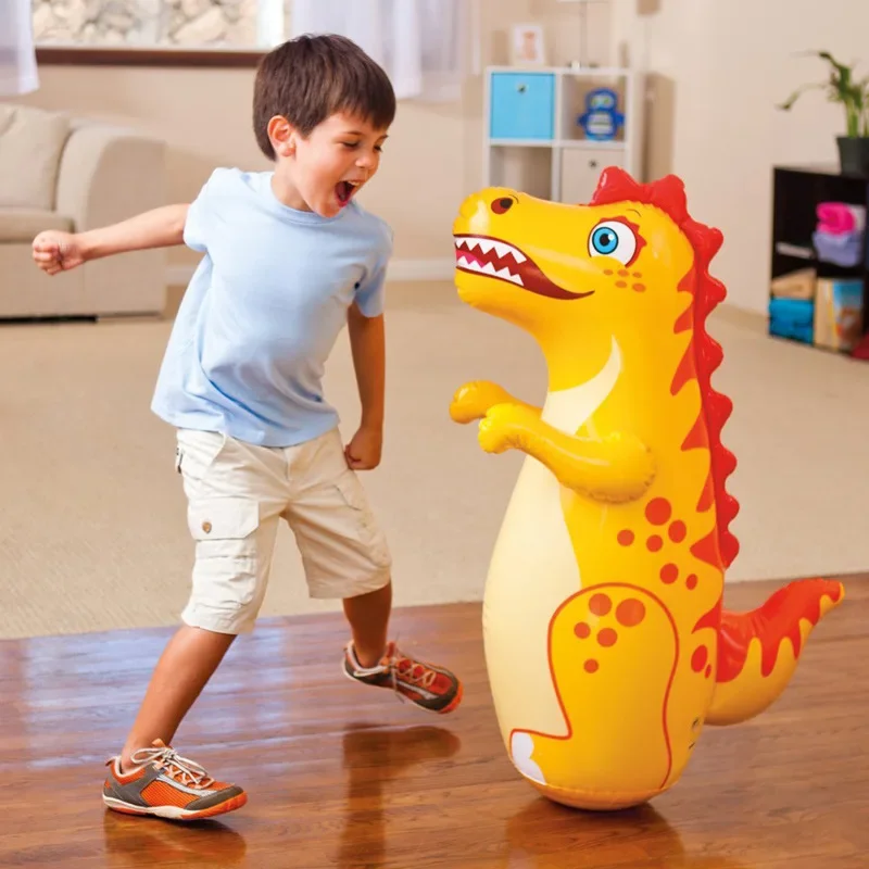 Tumbler Boxen Aufblasbare Boxsack Jungen Spiele Sport Spielzeug Aufblasbare Dinosaurier Tumbler Spielzeug Image