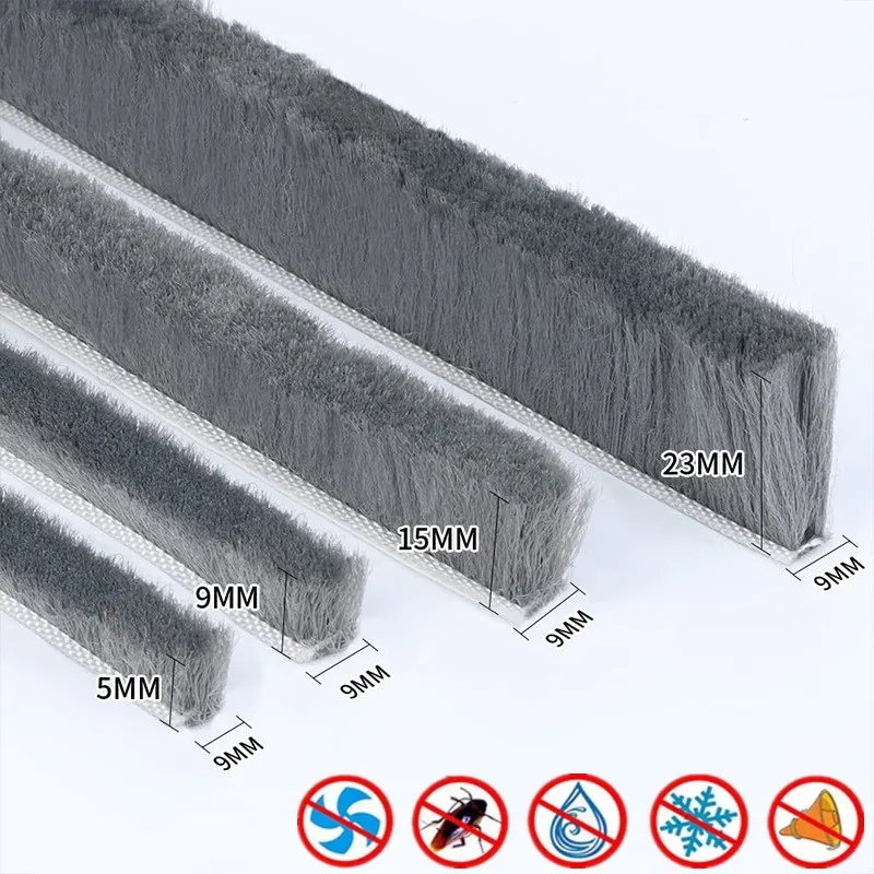 5/10 m selbstklebender Staubdichtungsstreifen aus Aluminiumlegierung für Tür und Fenster, Schalldämmung, Windschutz, Kollisionsschutz Image