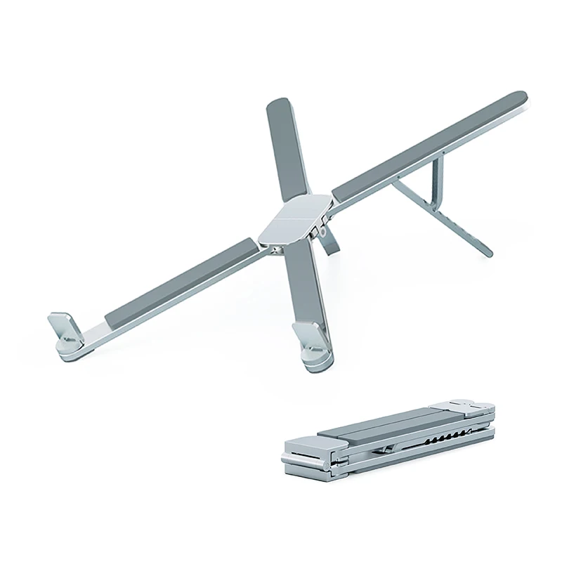 Tragbarer Laptop-Halter, Riser, Computer-Tablet-Ständer, 7-Winkel verstellbar, Aluminium, ergonomisch, faltbar, tragbarer Mini-Halter Image