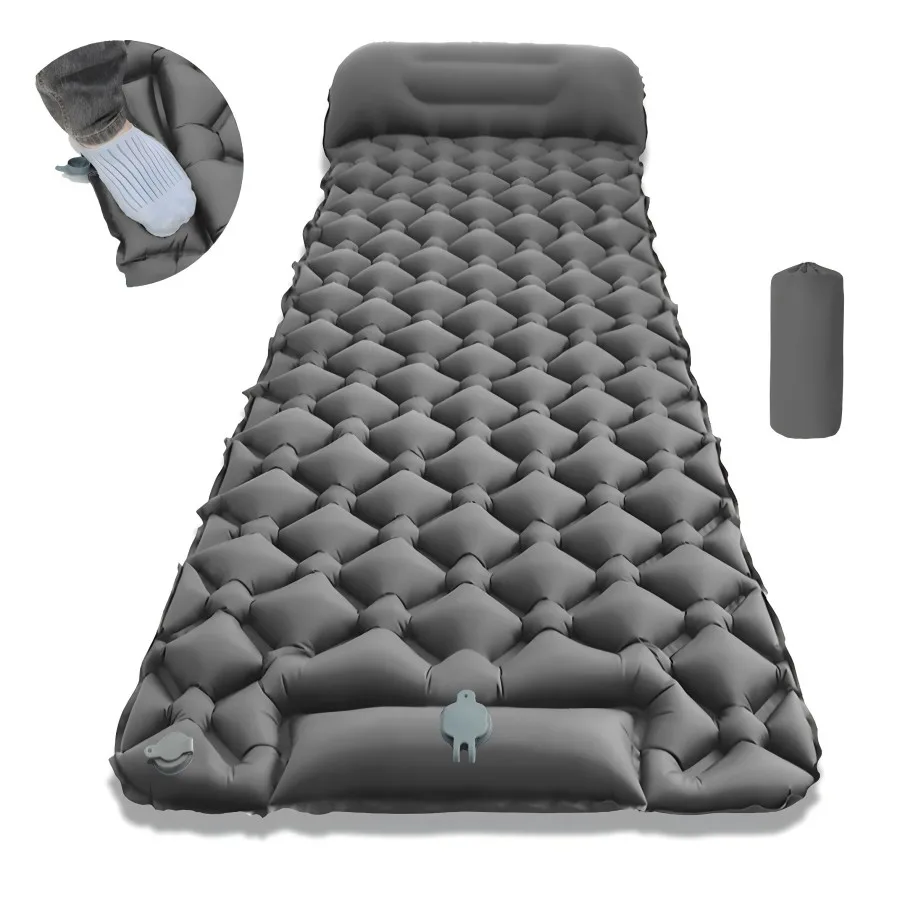 Outdoor Camping Isomatte Klapp Schlaf Matte Strand Aufblasen Matratze mit Kissen Ultraleicht Luft Matte Reisen Wandern Neue Image