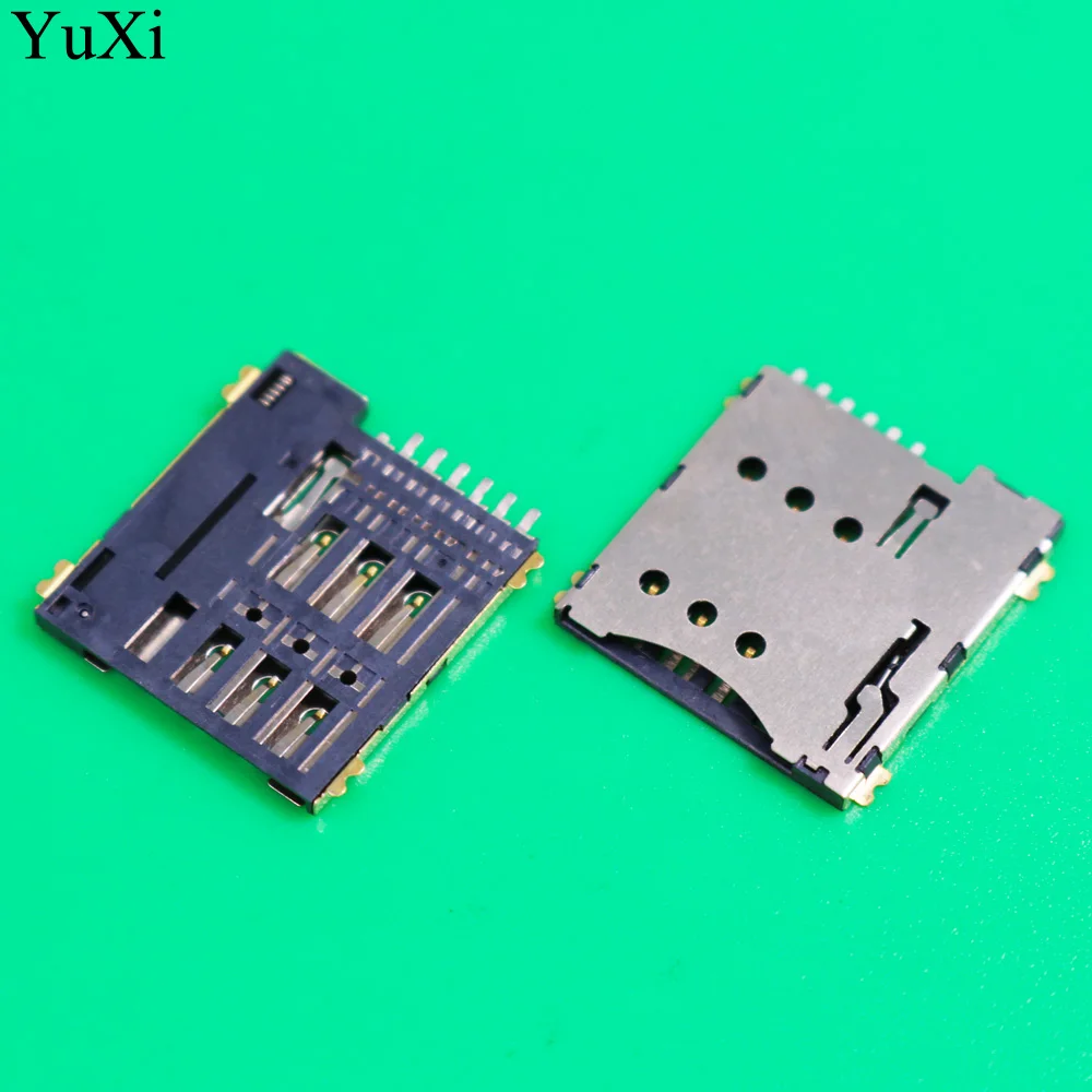 10 stücke SIM karte slot Micro SIM 6P 6-Pin karte Halter adapter verbinden verwenden für telefon selbst push-Typ Image