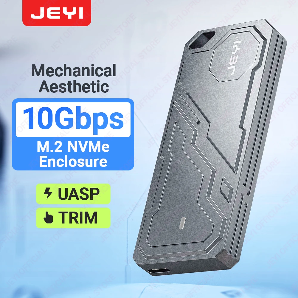 JEYI M.2 2280 NVMe SSD-Gehäuse RTL9210 Chip-Unterstützung USB 3.2 10G UASP Trim externes Festplattengehäuse mit Mecha-Aluminiumgehäuse Image