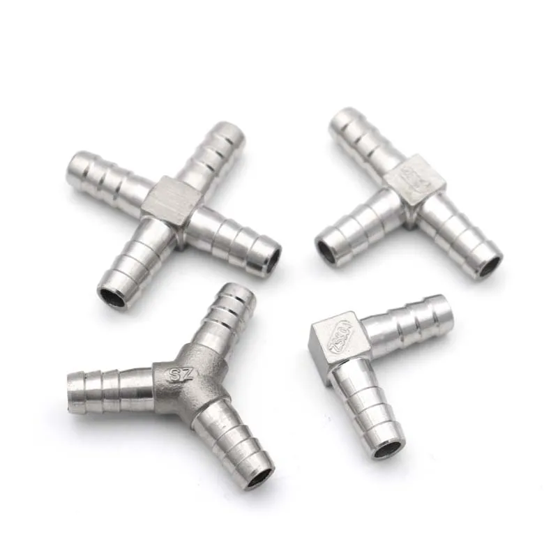 Rohrverschraubungen aus Edelstahl 304, T L Y-Typ-Kreuz, drei Wege, 6 mm, 8 mm, 10 mm, 12 mm, 13 mm-25 mm, Rohrverschraubung, Verbindungsschlauch-Endstück Image
