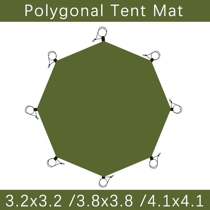 4x4 wasserdichte Camping-Erdblatt, große Picknickmatte, 3x3-Zelt-Bodenblatt, achteckiger Fußabdruck, sechseckiges großes Bodentuch Image