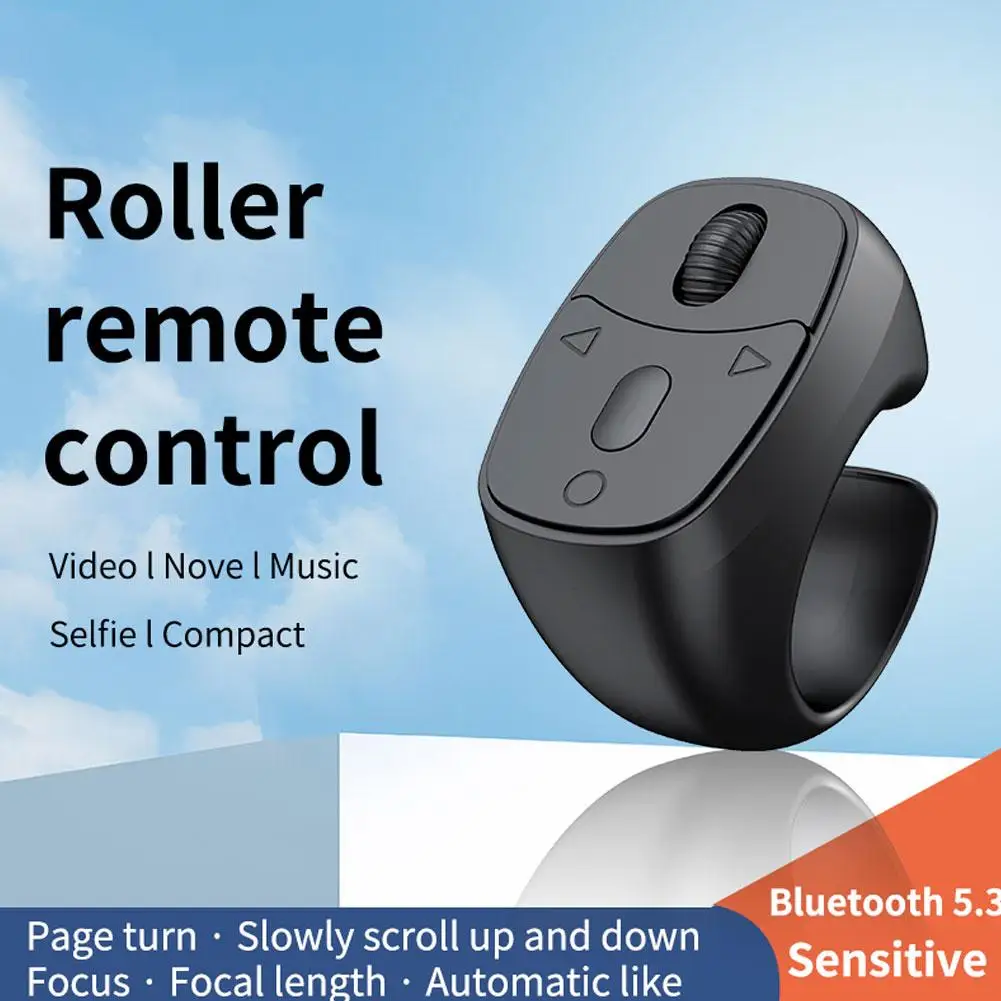 Mini Wireless Bluetooth Page Turner, Fingertip Ring-Fernbedienung für iPhone Android iPad Kindle, wiederaufladbares USB-Scrollen Image