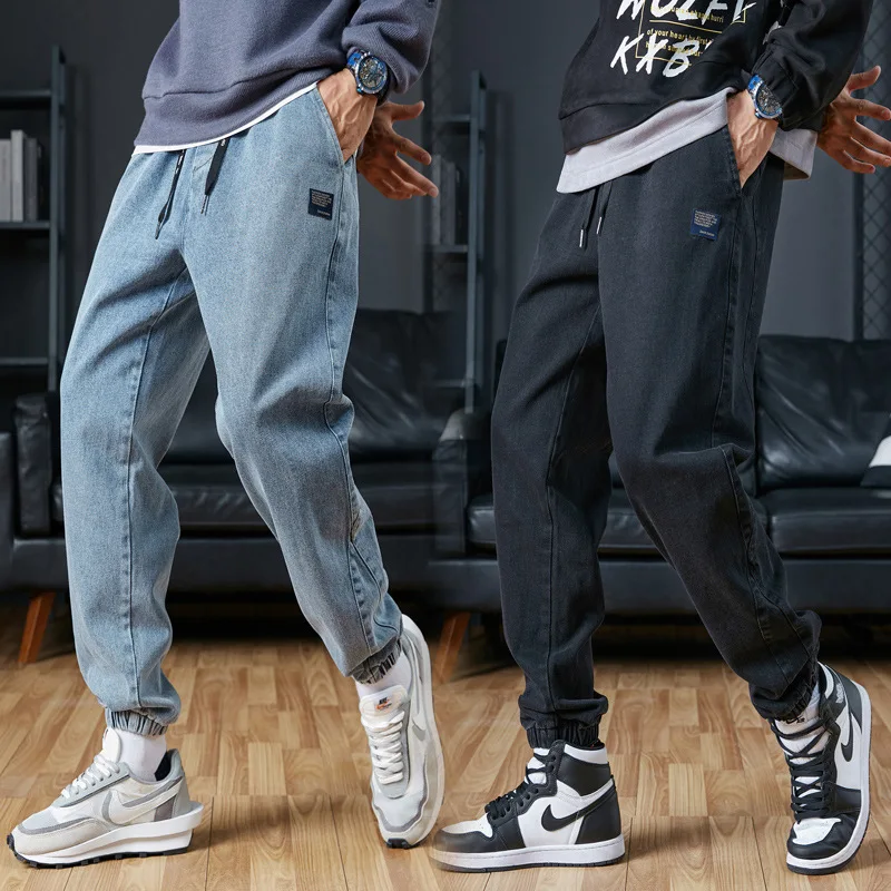Frühling Sommer Schwarz Blau Cargo Jeans Männer Streetwear Denim Jogger Hosen Männer Baggy Harem Jean Hosen Plus Größe