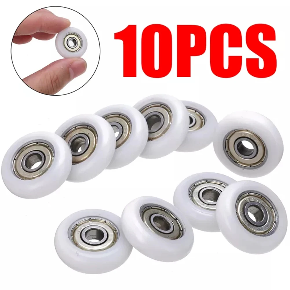 10Pc Dusche Tür Roller Runner Rad Ersatz Weiß Dusche Zimmer Pulley 19-25mm Rad Durchmesser Für Haushalt dusche Gehäuse Image