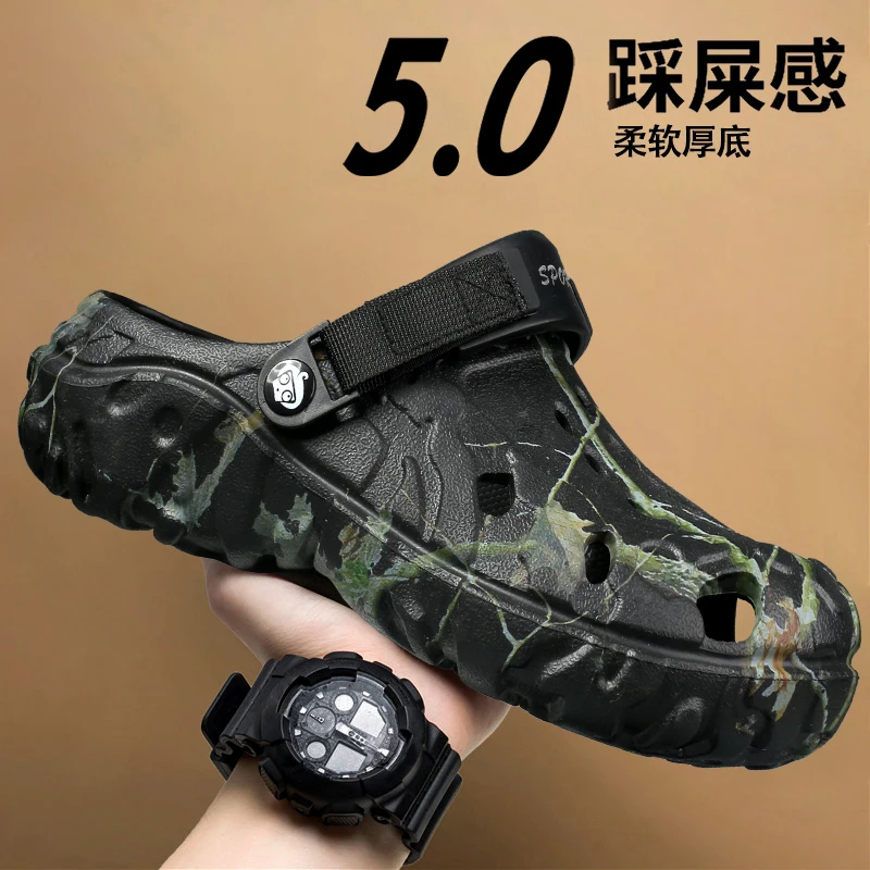 Flache Sandalen Männer Schuhe 2025, Hausschuhe Männer Garten Plattform Sandalen Männer Sommer Sandalen Männlichen Turnschuhe Outdoor-Flip-Flops Hause Clogs