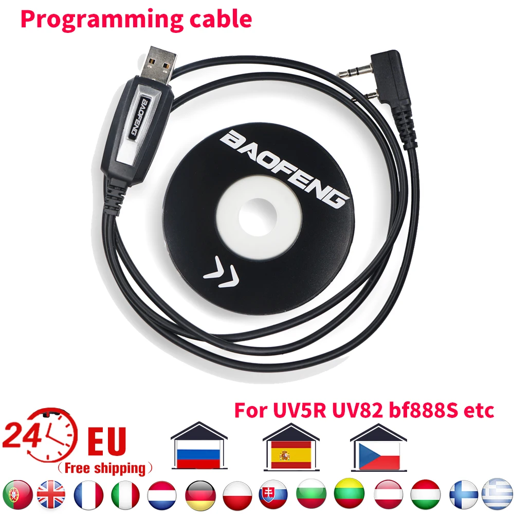 Baofeng Original Walkie Talkie USB-Programmierkabel mit CD-Treiber für Baofeng UV5R Pro UV82 BF888S UV 5R Amateurfunkzubehör Image