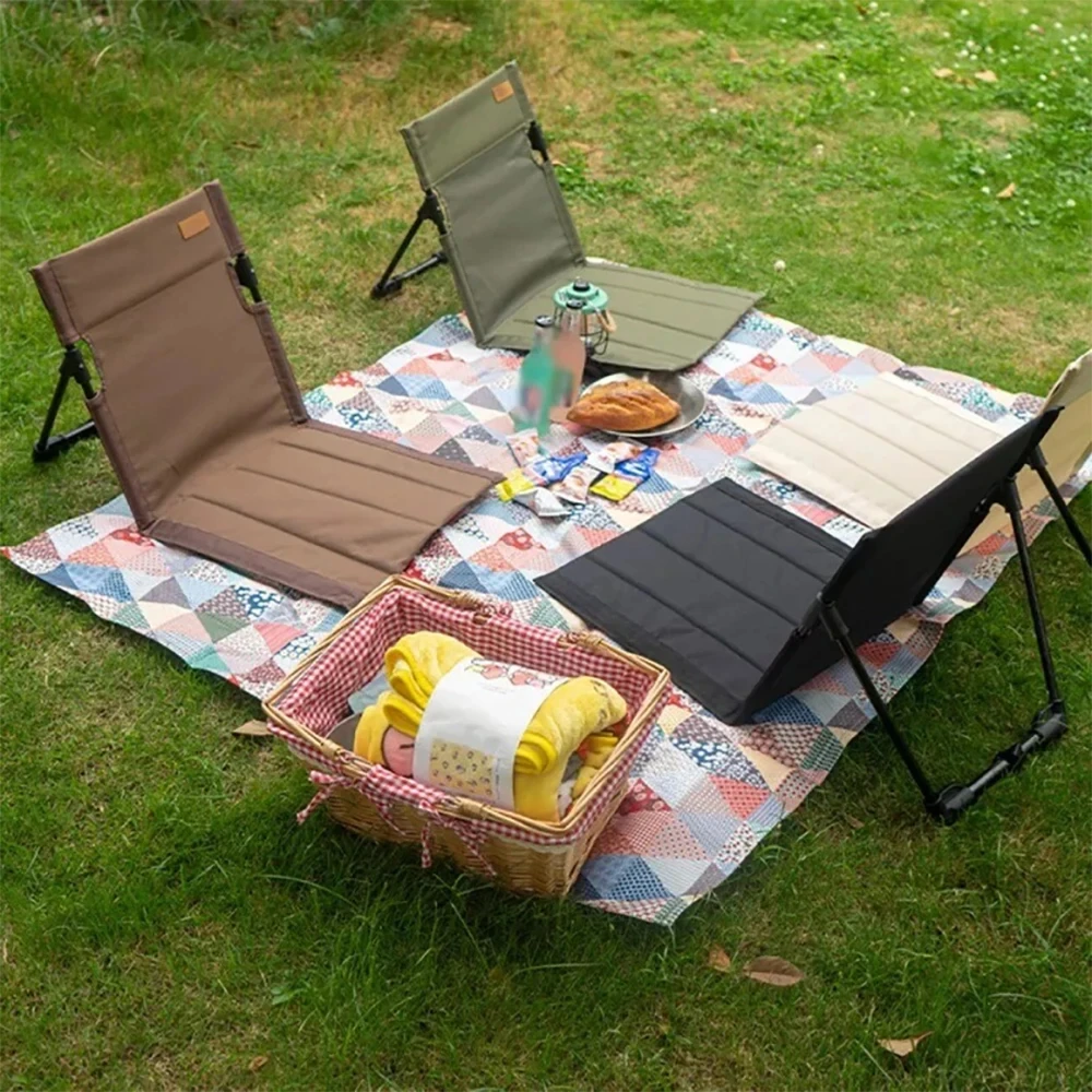 1pc Faltbare Camping Stuhl Outdoor Garten Park Einzigen Faul Stuhl Rückenlehne Kissen Picknick Camping Klapp Zurück Stuhl Strand Stühle