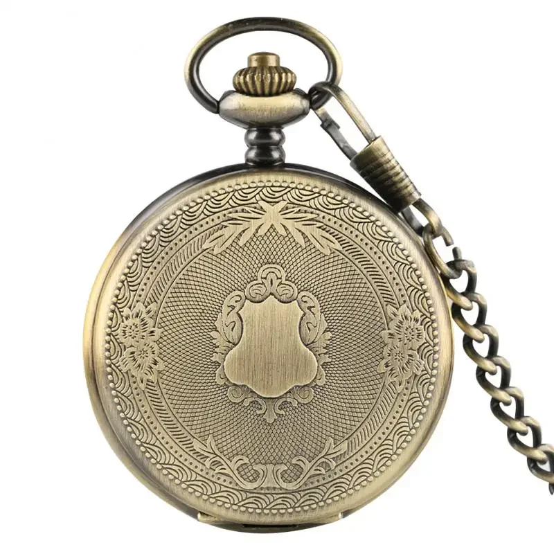 Bronze Carving Kranz Quarz Taschenuhr Anhänger Fob Kette Römischen Ziffern Antike Uhr Stunden Männer Frauen Weihnachten Geschenke Reloj Hombre