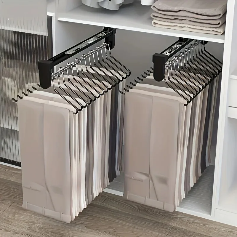 1 Stück Ausziehbare Kleiderstange Verstellbare Faltbare Metall-Hängeschiene für Kleiderschränke Platzsparender Organizer Trockengestell