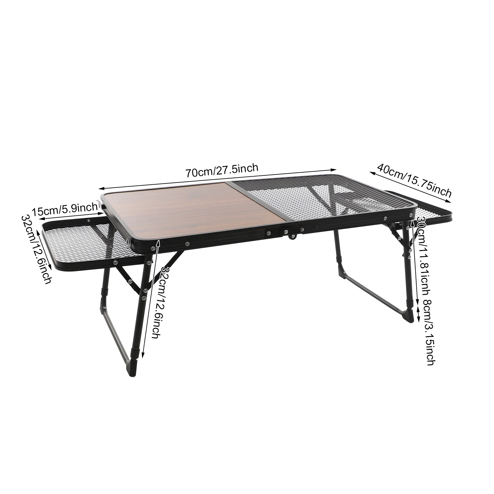 NEUER Tragbarer Aluminium-Campingtisch mit 2 Höhen, Grilltisch mit Metallgitter-Oberfläche, Gartentisch für Familie, Outdoor und Picknick