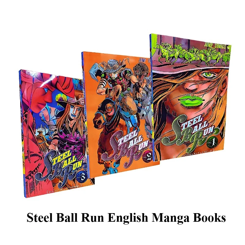 Steel Ball Run Manga/Manhwa Buch JOJO's Bizarre Adventure Part7 Vol.1-3 Japanische Jugend-Comic-Bücher Englische Manga-Bücher Image