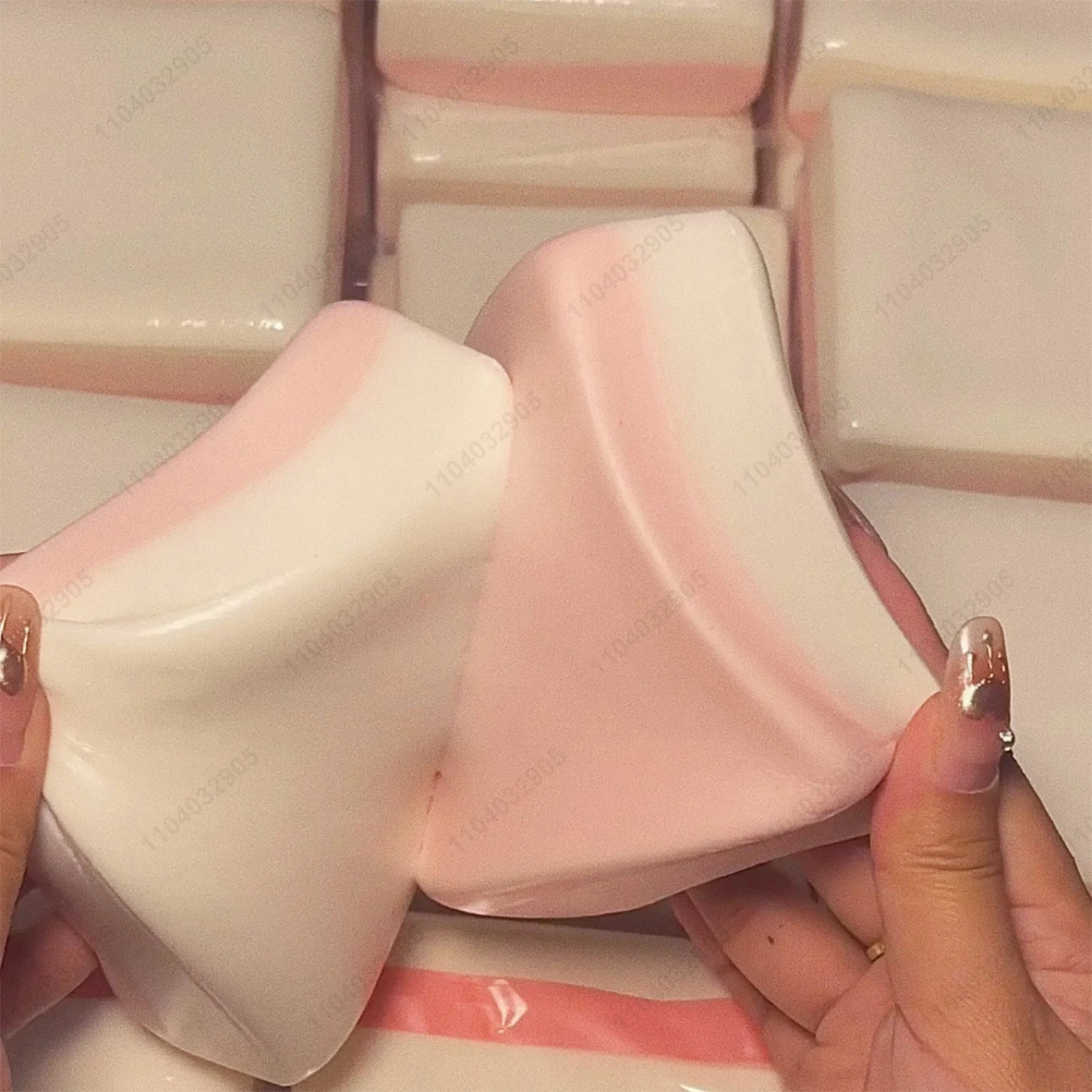 Squishy doppelseitiger klebriger Reiskuchen, rosa, langsam steigender Reiskuchen, Squishy, langsam rebound, Kuchen, Brot, Stressabbau, Hand, Entspannung, Geschenk Image