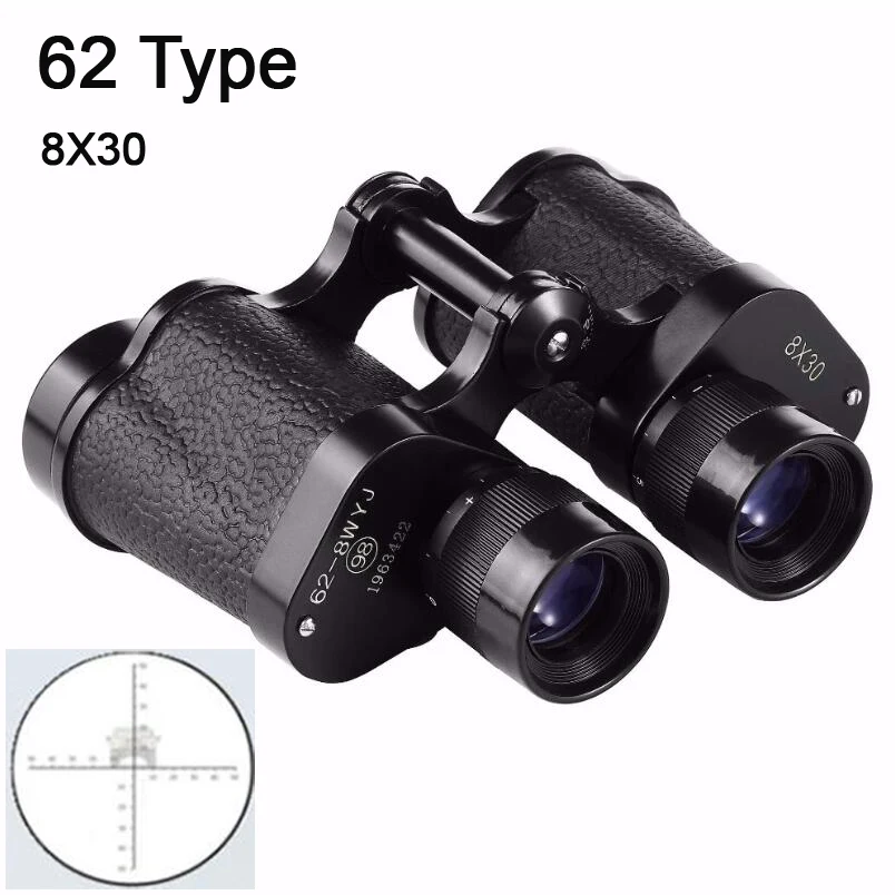 Leistungsstarkes Fernglas der Armee 62, 8 x 30, Langstreckenteleskop mit Entfernungsmesser, Absehen, HD, Militär, für die Jagd, Outdoor, Camping, Sport Image
