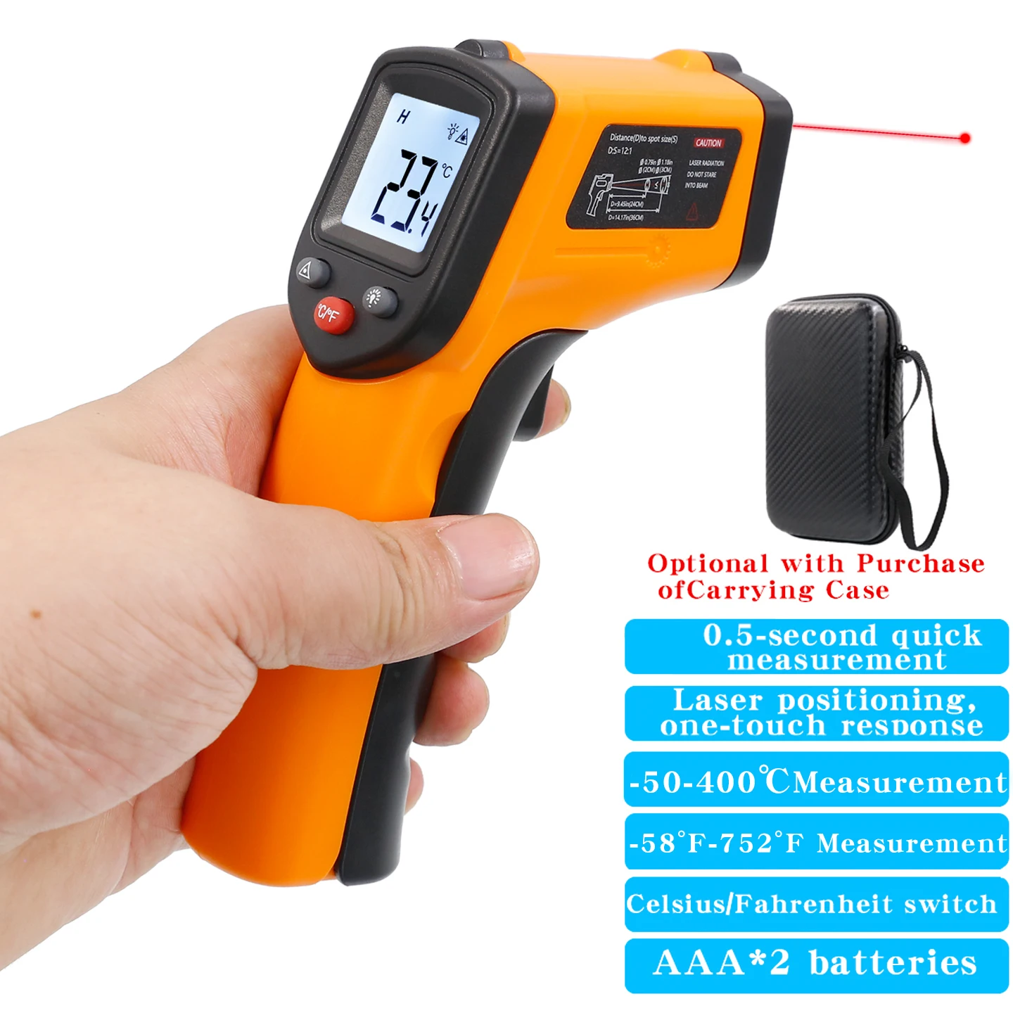 Infrarot-Thermometer, industrielle hochpräzise Temperaturpistole, elektronisches Wasser- und Öltemperaturmessgerät für Küche und Backen Image