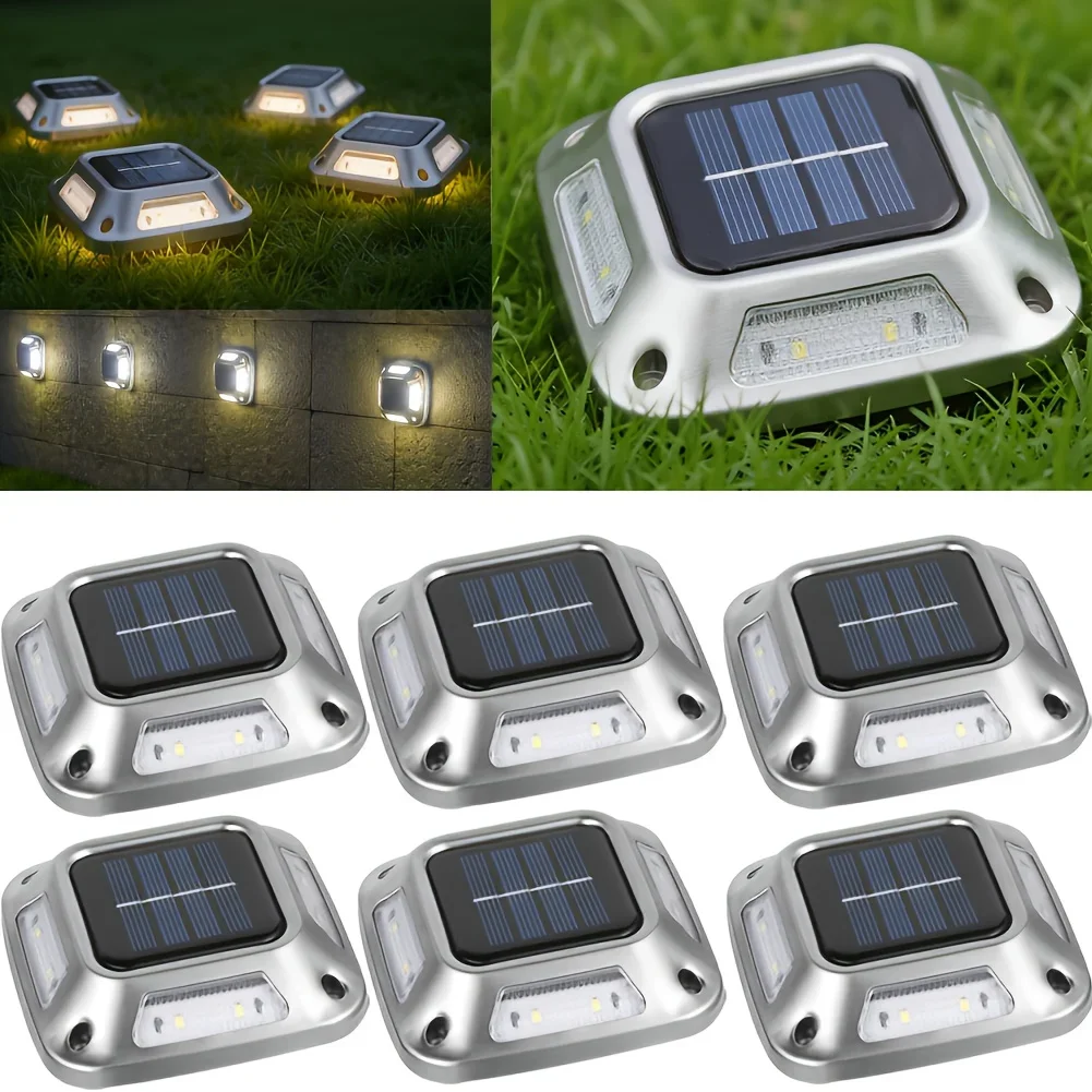 Solar-Bodenleuchten für den Außenbereich, wasserdichte LED-Wandleuchten, Auffahrtmarkierungen, Stufenleuchten für Gehweg, Treppen, Weg, Gehweg, Hof