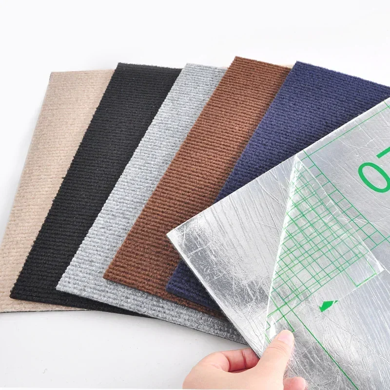 50 Stück selbstklebende Teppich-Bodenfliesen-Aufkleber, quadratische Teppiche, abziehen und aufkleben, Matte, DIY-Bodenbelag, Küche, Esszimmer, Schlafzimmer, Heimdekoration