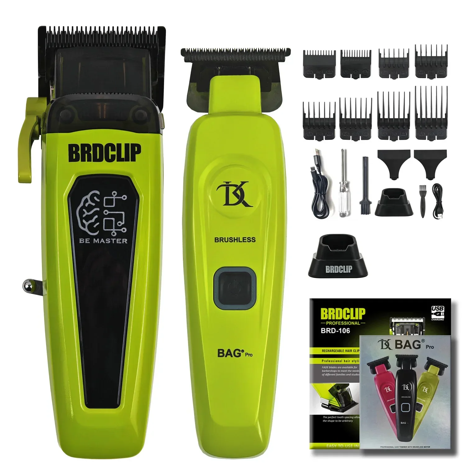 BRDCLIP BRD106 078 Haarschneidemaschine 7500 U/min 7200 U/min Neuer professioneller Friseursalon-Trimmer DLC-Klinge mit Ladestation Barber für Männer Image