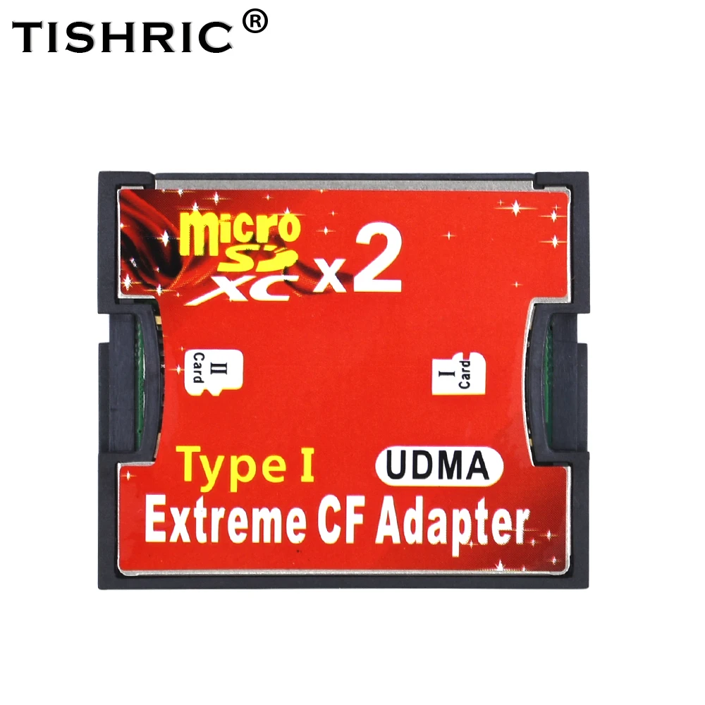 Tishic zwei Ports micro sd tf zu cf Adapter Adapter Adapter für microsd hc zu compact flash Typ i Speicher kartenleser Konverter Image