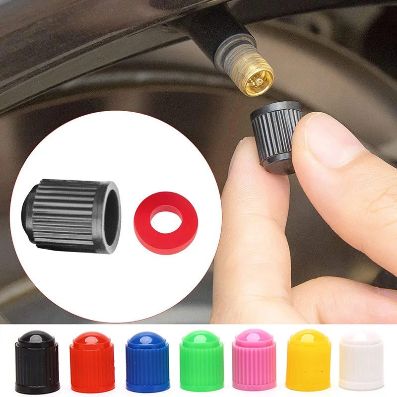Reifenschafventilkappen mit O-Gummiring, universelle Reifenschaftabdeckungen für Autos, Fahrräder, Motorräder, Fahrräder, LKWs, SUV, Autozubehör Image