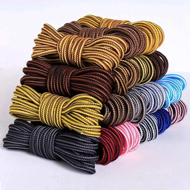 1 Paar Outdoor-Stiefel, Schnürsenkel, gestreift, doppelfarbig, rund, Wandern, Wandern, Sport, Schnürsenkel, Freizeit, Seil, Schnürsenkel, Zubehör Image