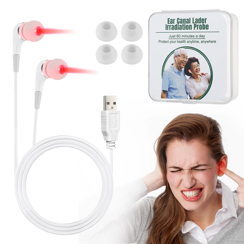Mini Tinnitus Ohr-Lasertherapie LLLT Bestrahlungslaser Physikalischer Ohrstöpsel Mittelohrentzündung Taubheit Nase Rhinitis Sinusitis Behandlung Image