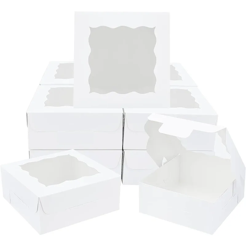 20 Stück Bäckerei Box weiße Back kästen Cupcake Boxen Kraft verpackungs boxen mit Fenster für Kekse kleine Kuchen Muffin im Vorschlag Image