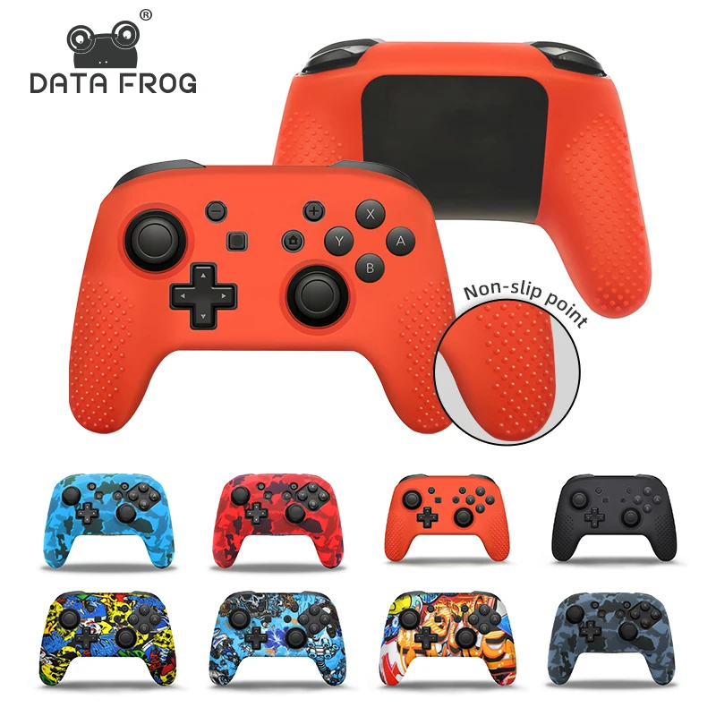 DATA FROG Anti-slip Weiche Silikon Fall Für Schalter Pro Controller Gamepad Gummi Haut Fall Joystick Griffe Kappen Für schalter Pro Image