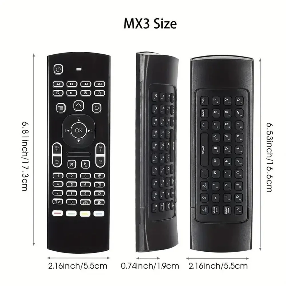 2,4 GHz Kabellose MX3 Air Mouse Mini-Tastatur Sprachsteuerung Hintergrundbeleuchtete Fernbedienung IR-Lernfähige Fernbedienung für PC Android TV Box Image