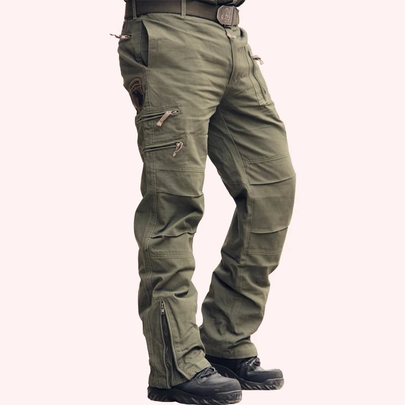 Männer Cargo Hosen Im Freien Stil Taktische Hosen Männlichen Camo Jogger Plus Größe Baumwolle Viele Taschen Männer Camouflage Schwarze Hosen