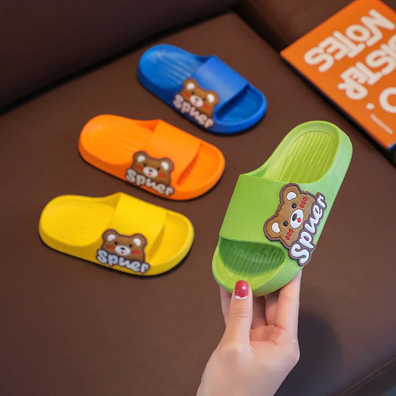 2026 Mittlere und große Kinder-Eltern-Kind-Sommersandalen, Kinderhausschuhe, EVA, niedliche Cartoon-Bohnenschuhe für Jungen und Mädchen Image