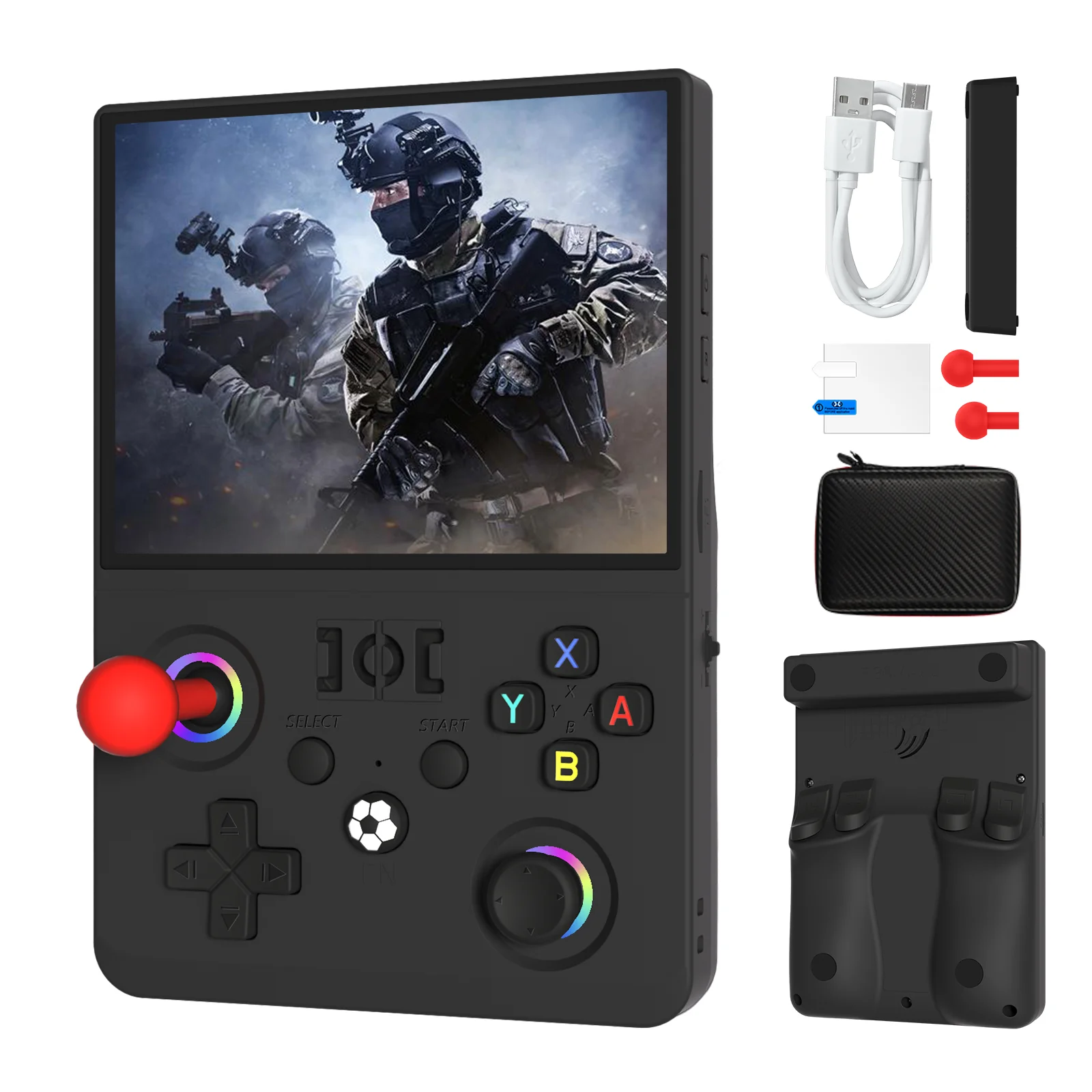 2026 Verbesserte R36MAX2 Retro Handheld-Spielkonsole 4,5 Zoll HD-Bildschirm 1024*768 Open Source Tragbarer Taschen-Videospiel-Player