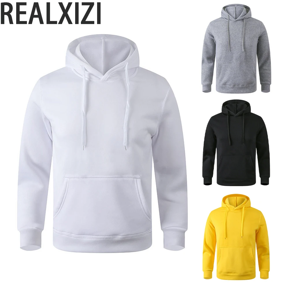 Einfarbig Fleece Hoodies Männer Frauen Langarm Pullover Lose Beiläufige Hoodie Rundhals Sweatshirts Bottom Shirts Pullover Image
