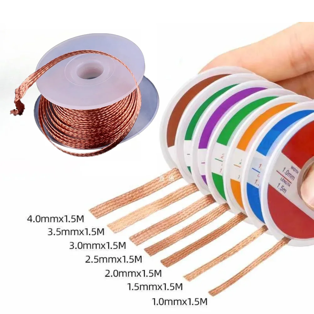 10/5/1PCS Entlötdraht 1,0 1,5 2,0 2,5 4,0mm Geflecht Löten Mesh Schweißen Teile Niedrige Rückstände No-Clean Solder Zinn Entferner Werkzeug Image