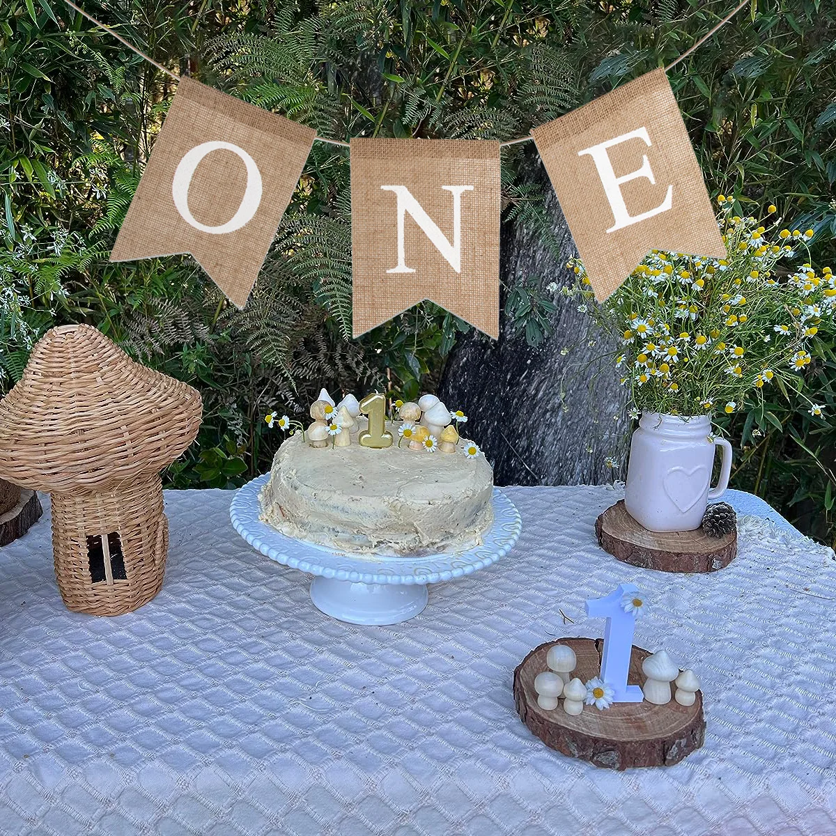 Baby party liefert Jute Sac kleinen eine Girlande Hochstuhl Banner erste Geburtstags feier Dekoration für Jungen oder Mädchen 1. Geburtstag Image