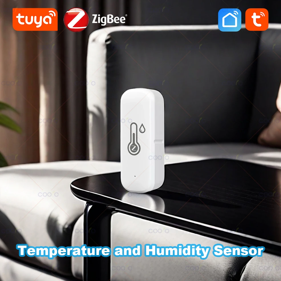 Tuya Zigbee Temperatur-Feuchtigkeitssensor Smart Home Innenthermometer Hygrometer App-Überwachung funktioniert mit Smart Life Zigbee2mqtt Image