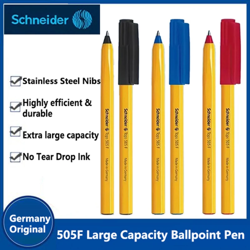 Schneider 505F Kugelschreiber, 6,5 g, leichter Stab, dreifarbig, schnell trocknend, nicht stoppt Tinte, Business-Signatory-Stifte, Arbeitszimmer, Büromaterial Image