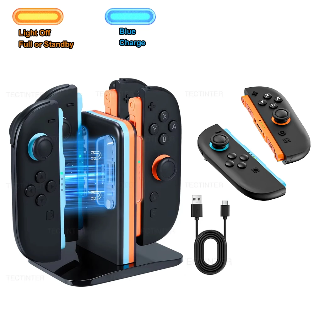 4-in-1 Ladestation für Nintendo Switch 2 Joystick Controller Gamepad Schnell-Ladeständer für NS Switch 2 Zubehör Image