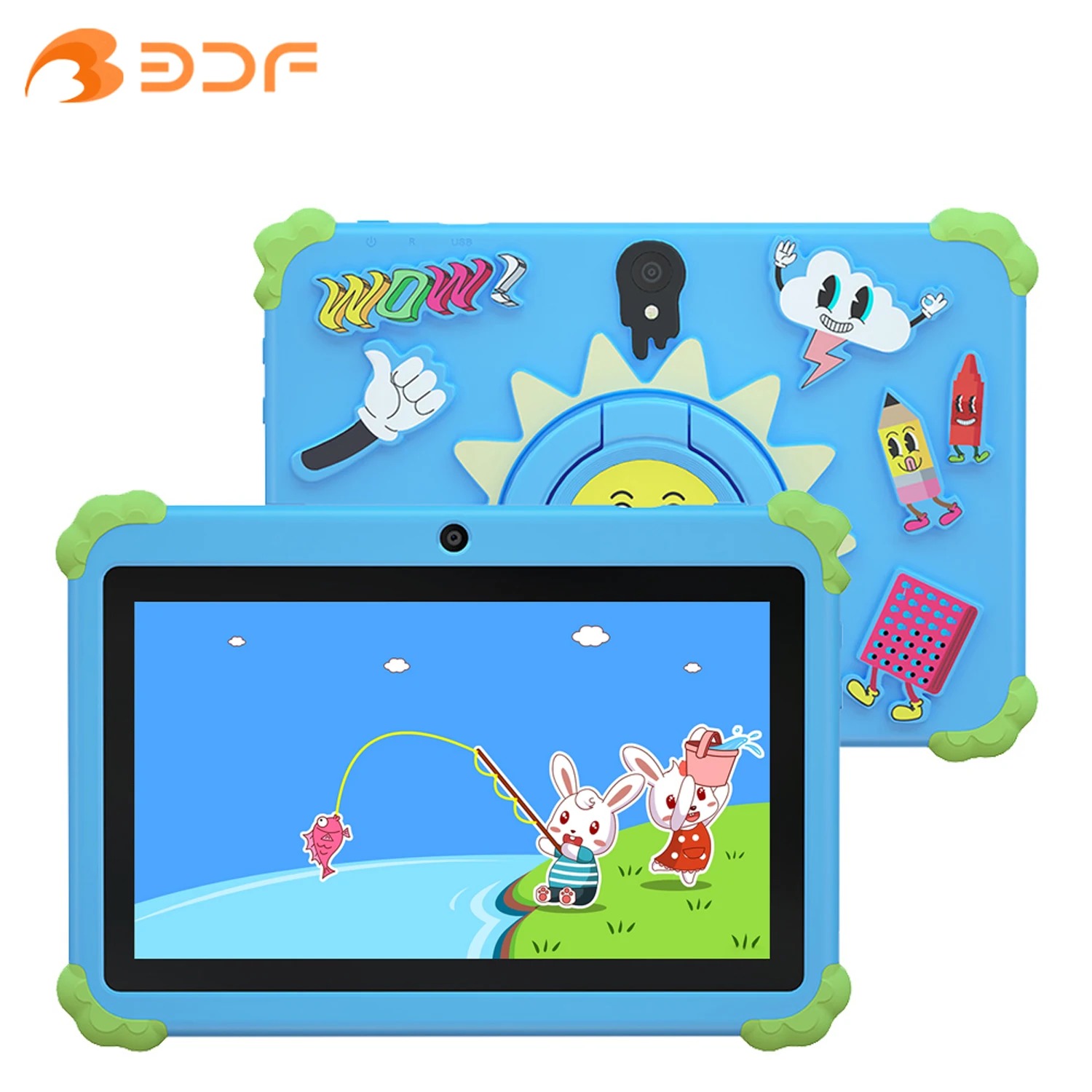 Neues 7-Zoll-Kindertablett mit Cartoon-Muster, Android 13, 4 GB RAM, 64 GB ROM, 1 TB Erweiterung, WLAN, 4000-mAh-Akku, Dual-Kamera, Google Pad Image