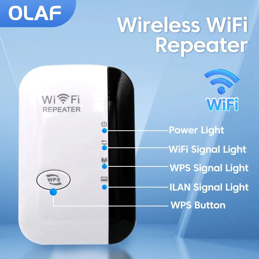 OLAF 300Mbps Wireless WIFI Repeater WiFi Signal Router Verstärker Repeater EU Standard Stecker 802,11 N Netzwerk WPS Booster Extender Image