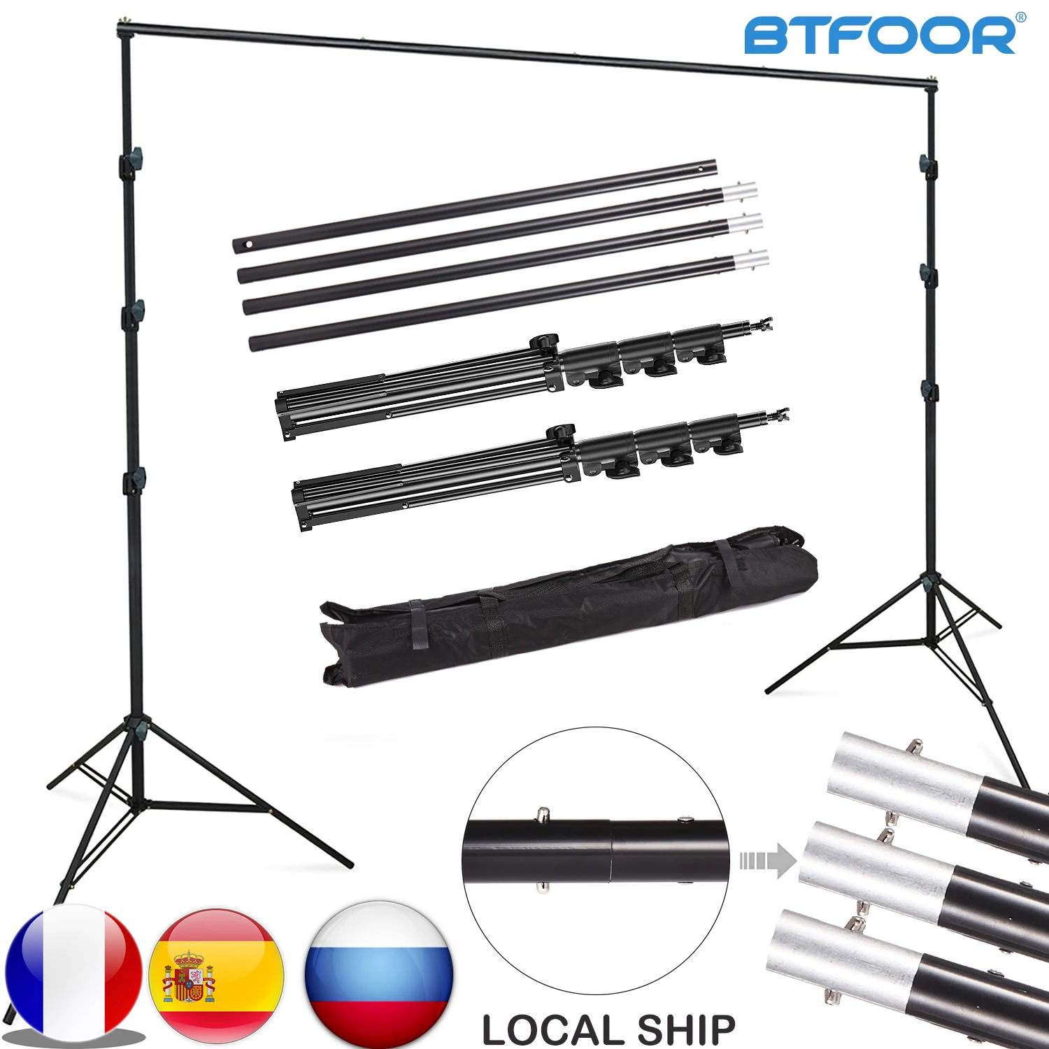 Chromakey Green Screen Support System Rahmen Chroma Fotohintergrund Fotografie Fotostudio Hintergrundständer Hintergrund für Shooting Image