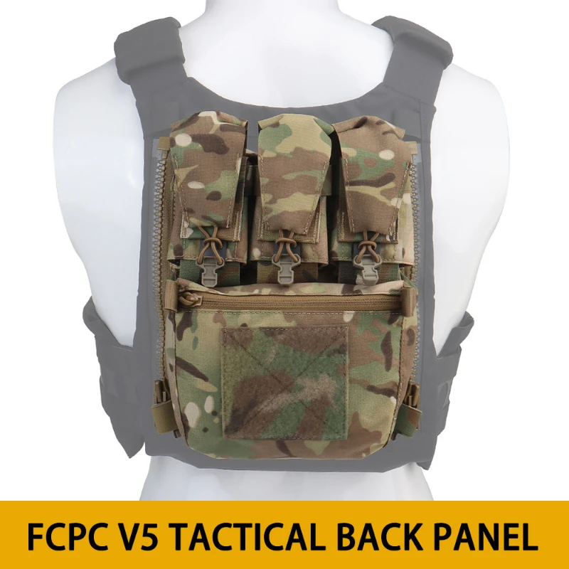 V5 FCPC Sportweste Rückseite Reißverschluss auf der Rückplatte Airsoft Weste Erweiterungstasche Dreifachtasche Weste Plattenträger Zubehör Image